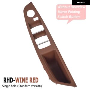 BMW LHD RHD 5シリーズ F10 F11 赤茶色ベージュ黒車内インナー ドアハンドル パネル プル トリム カバー - Red　Brown-RHD