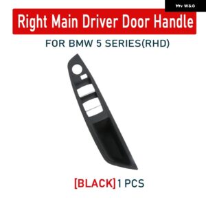BMW LHD RHD 5シリーズ F10 F11 赤茶色ベージュ黒車内インナー ドアハンドル パネル プル トリム カバー - Black-RHD