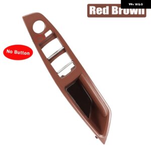 BMW LHD RHD 5シリーズ F10 F11 赤茶色ベージュ黒車内インナー ドアハンドル パネル プル トリム カバー - Red　Brown-LHD