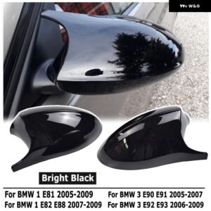 BMW サイドドアリアビューサイド ミラー カバー キャップ E90 E91 E92 E93 2006 2009 2010 2011 M3 スタイル E80 E81 E87 部品 スタイリング - Glossy　Black-1