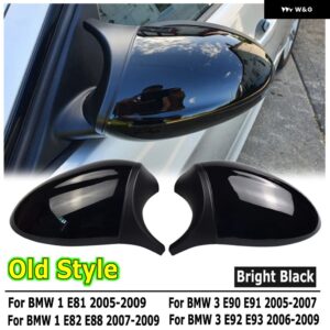 BMW サイドドアリアビューサイド ミラー カバー キャップ E90 E91 E92 E93 2006 2009 2010 2011 M3 スタイル E80 E81 E87 部品 スタイリング - Glossy　Black-old