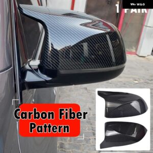 BMW 2X リアビューサイド ミラー カバー トリム F25 X3 F26 X4 F15 X5 F16 X6 2014 2015-2018 ブライトブラックカーボンスタイル - CF-Pattern　-2