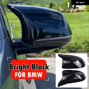BMW 2X リアビューサイド ミラー カバー トリム F25 X3 F26 X4 F15 X5 F16 X6 2014 2015-2018 ブライトブラックカーボンスタイル - Glossy　Black　-2