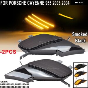 ポルシェ カイエン 955 2003-2006 2個 ダイナミック LED サイド マーカーライト ウィンカーウインカー インジケータランプ OEM - Dynamic Smoked Black