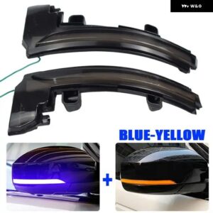 ランドローバー LED サイド ミラー ダイナミックウィンカー シーケンシャルライト ディスカバリー 4 LR4 L462 レンジローバー スポーツ L494 イヴォーク MK - Blue-Yellow