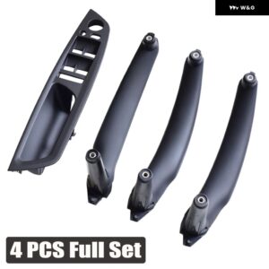 BMW アップグレード レザーカバー ドアインナーハンドル交換 X5 X6 E70 E71 2007-2013 - black 4pcs