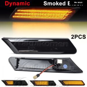 ポルシェ 2X ダイナミック LED サイドマーカーウィンカーウインカーインジケータライト 987 ケイマンボクスター 911 997 カレラターボ - Dynamic Smoked Black