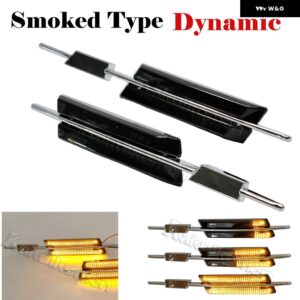 BMW 2個 スモークレンズ アンバー LED フェンダーサイドマーカーウィンカー ウインカーライト E60 E61 E82 E87 E88 E90 E91 E92 E93 CANBUS - smoked　black
