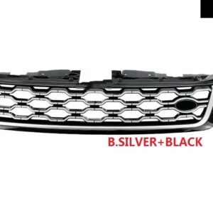 ランドローバー AUTO ACCESSORES フロント ABS グリル レンジローバー オーロラ 2020 2021 2022 カーレースグリル - silver black