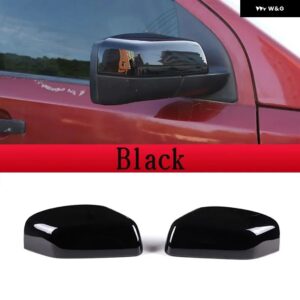 ランドローバー フリーランダー 2 2007-2012 ABS カーボン/ブラックサイドバック ミラー カバー トリム ステッカー カーアクセサリー - black
