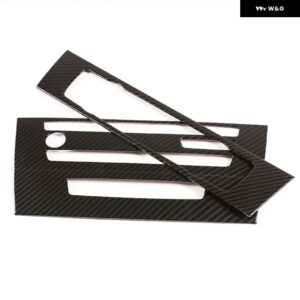 BMW 3シリーズ E90 E91 2005-06 ABS カーボンカー エアコン CD VOLUMN ノブ パネル カバー トリム ステッカー カーアクセサリー - carbon fiber