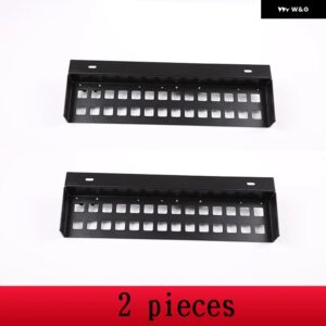 ランドローバー 合金 ディフェンダー 90 110 130 04-18 フロントサン バイザー 多機能 収納 フレーム 装飾 アクセサリー - Black 2-Pcs