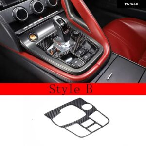 ジャガー F-TYPE 13-22 ソフトカーボンカーセンター コンソール ギア シフト 制御 フレーム ギア シフト パネル カバー トリム カ - Style B