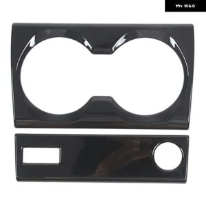BMW X1 IX1 U11 2023-2024 ABS カーボン中央 制御 水カップ パネル フレーム カバー トリム ステッカー カーアクセサリー - black