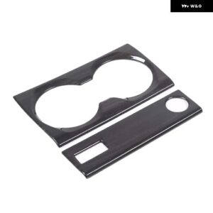 BMW X1 IX1 U11 2023-2024 ABS カーボン中央 制御 水カップ パネル フレーム カバー トリム ステッカー カーアクセサリー - Black Wood Grain