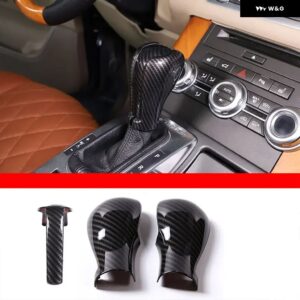 ランドローバー レンジローバー ヴォーグ L322 スポーツ L320 2005-13 ABS カーボン ギア シフト ヘッドカバー トリム ステッカー カーアクセサリー - carbon fiber
