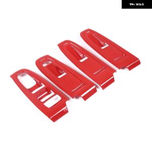 スバル WRX 2021-2024 ABS カーボン/マットブラック/レッドガラスリフトフレーム カバー トリム ステッカー カーアクセサリー - red