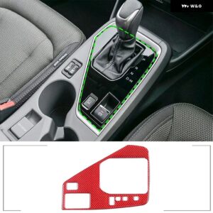 スバル 2022-2024 CROSSTREK ソフトカーボンカーセンター コントロール ギア パネル ステッカー 車内アクセサリー - RHD red