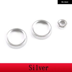 ランドローバー ディフェンダー 110 130 2020 カー スタイリング 合金 ボリュームと 空調 ノブ トリム リングカーアクセサリー - Silver