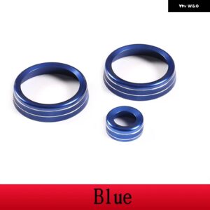 ランドローバー ディフェンダー 110 130 2020 カー スタイリング 合金 ボリュームと 空調 ノブ トリム リングカーアクセサリー - blue