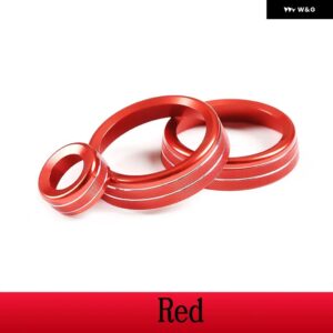 ランドローバー ディフェンダー 110 130 2020 カー スタイリング 合金 ボリュームと 空調 ノブ トリム リングカーアクセサリー - red