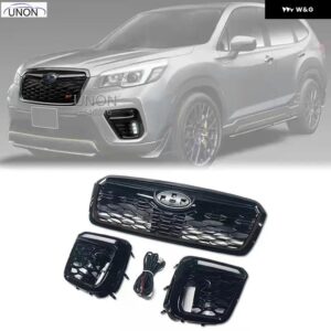 スバル フロントグリル フォレスター 2018-2021 ブラックキドニーグリル 交換レーシングフロント バンパー グリル - lamp cover Grilles B