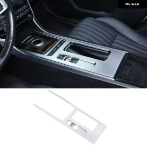 ジャガー ABS カーボンスタイル 中央 制御 水カップホルダー パネル カバー トリム ステッカー F-PACE XE XEL XF XFL 2 - Silver