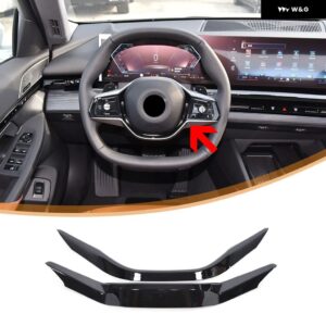 BMW ABS カーボンスタイル ステアリングホイール ボタン フレーム トリム カバー 5シリーズ G60 2024-2025 装飾 スタイリング アクセサリー - Style D(Deluxe vers)