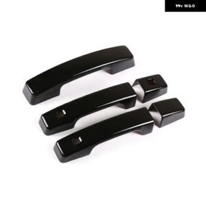 ランドローバー 車 外装 ドアハンドル カバー トリム ABS クローム ディフェンダー 110 130 2020 2021 用 装飾 アクセサリー - 90 Black