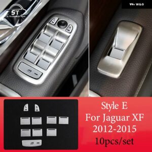 ジャガー カーセンター コンソール マルチメディア 空調 ボタン パッチガラスリフト ボタン ステッカー XF 2012-2015 インテリア ア - Style E