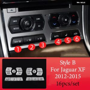 ジャガー カーセンター コンソール マルチメディア 空調 ボタン パッチガラスリフト ボタン ステッカー XF 2012-2015 インテリア ア - Style B
