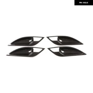 BMW 4個 X1 E84 2011-2015 車 ABS インテリア ドアハンドル トリム アクセサリー - carbon fiber
