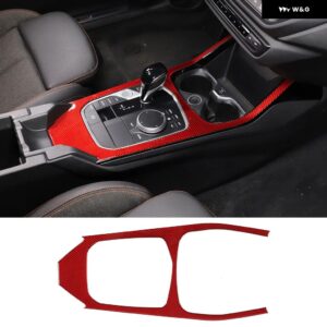 BMW ABS カーボンカーセンター コントロール ギア パネル フレーム トリム 1シリーズ 2シリーズ F40 F44 2020-2023 装飾 カーアクセサリー - Red Carbon LHD