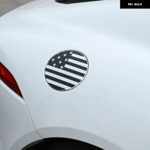 ジャガー カーボン燃料油タンクゲートカバー トリム ガスタンク ドアキャップ ステッカー F タイプ 2013-2022 カーアクセサリー 1個 - PVC US Flag Sticker