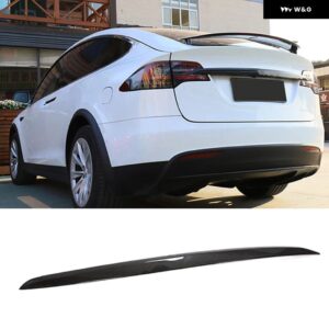 テスラ カーボンリア トランク トリム スポイラー ウイング モデル S X 2016 - 2020 リア トランク ブーツリップ ウイング スポ - For Model X