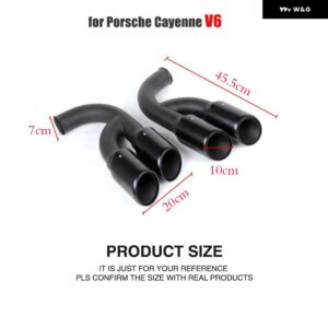 ポルシェ ステンレス テールマフラー パイプ エンド排気ヒント カイエン V6 V8 2011-2014 排気ヒントブラック 2ピース - For Cayenne V6