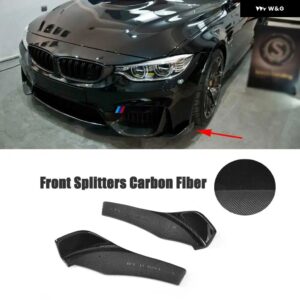 BMW カーボンフロント バンパー リップ カナード スプリッターフラップ F80 M3 F82 F83 M4 2014 - 2018 サイドスカート バンパー 延長 リップ - Front Carbon Fiber