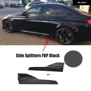 BMW カーボンフロント バンパー リップ カナード スプリッターフラップ F80 M3 F82 F83 M4 2014 - 2018 サイドスカート バンパー 延長 リップ - Side FRP Black