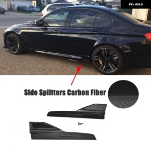 BMW カーボンフロント バンパー リップ カナード スプリッターフラップ F80 M3 F82 F83 M4 2014 - 2018 サイドスカート バンパー 延長 リップ - Side Carbon Fiber
