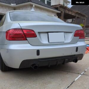 BMW カーボンリア バンパー ディフューザー リップ スポイラー 3シリーズ 325I 330I 335I E92 E93 M スポーツクーペコンバーチブル 2007 - 2013 - Dual Exhaust Single