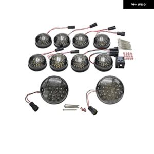 ランドローバー 10ピース /キット スモークレンズ フル LED ランプ アップグレード キット ディフェンダー 1990-2016 - Smoked Lens