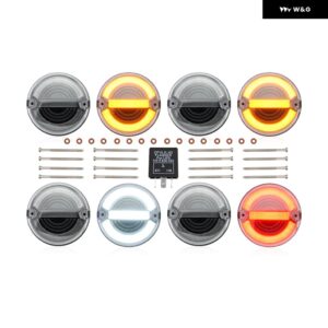ランドローバー ディフェンダー 90 110 130 L316 1995-2016 F R LED アップグレード コンプリートキット 73MM - Clear Lens