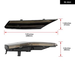 ポルシェ 2X タイカン 4S セダン 2020-UP フロント バンパー LED フェンダーサイド マーカーライト 自動ウィンカーウインカー イン - Smoked Lens