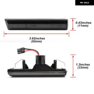 BMW 2X スモークレンズ フロント アンバー LED サイド マーカーライト インジケーター E46 3シリーズ M3 クーペ/コンバーチブル 01-06 E38 7シリーズ 95-01 - Smoked Lens