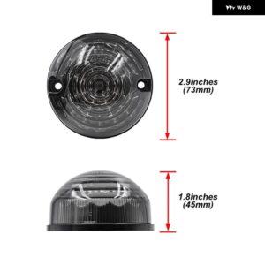 ランドローバー 2X クリアレンズ ラウンド 73MM 2個 レッドリア ストップブレーキ テールライト ディフェンダー 1990-2016 90/110 1983-1990 - Smoked Lens