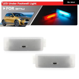 BMW X2 F39 2018-23 F R LED インテリア ムードアンダーダッシュカーテシライト足元アンビエントランプに適合 - 2x Front