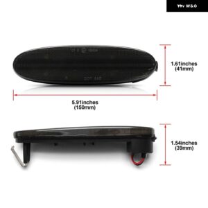 ジャガー ユーロスタイル スモークフロント アンバー リアレッド LED バンパー フェンダーサイド マーカーライト XJ X308 XJ8 XJ - Smoked Lens