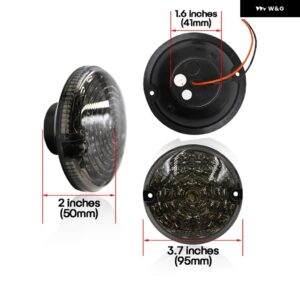 ランドローバー ディフェンダー 2001-2016 ディフェンダーカブリオ 90-16 アップグレード LED 95MM ラウンドリアフォグバックアップ/ リバースライト キット - Smoked Lens