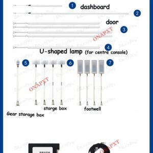 BMW 3GT F34 4シリーズ F32 F33 F36 M4 F82 アプリ 制御 ドア足元 ダッシュボード 装飾 ランプ LED ネオン アンビエントライト - Set 1