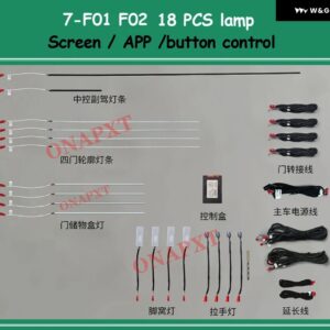 BMW 8色 5シリーズ GT 5GT F07 7シリーズ F01 F02 LED 装飾 ライトドア パネル 周囲光足元 ダッシュボード ランプ - Set 2